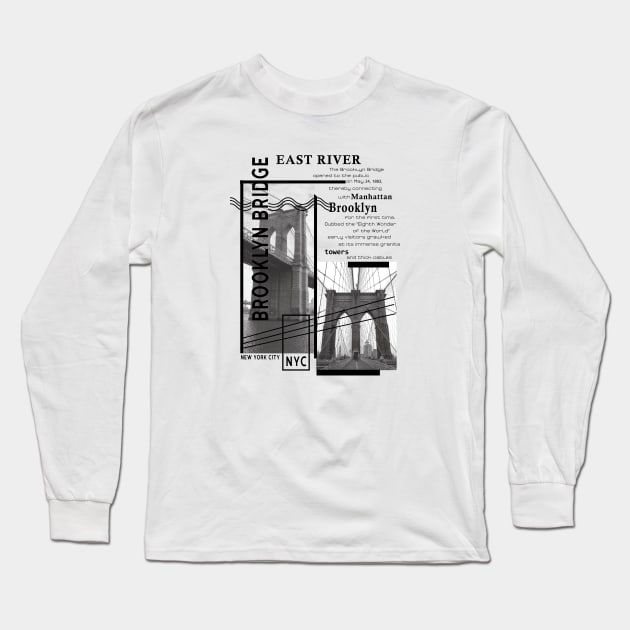 Brooklyn Bridge Long Sleeve T-Shirt by Raintreestrees7373